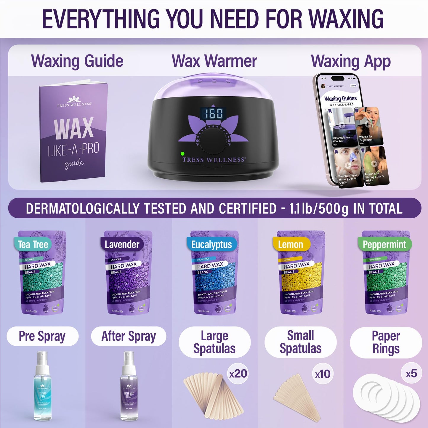 Tress Wellness Waxing Kit for Brazilian Wax - Easy to Use - FitLife - WellnessOasis