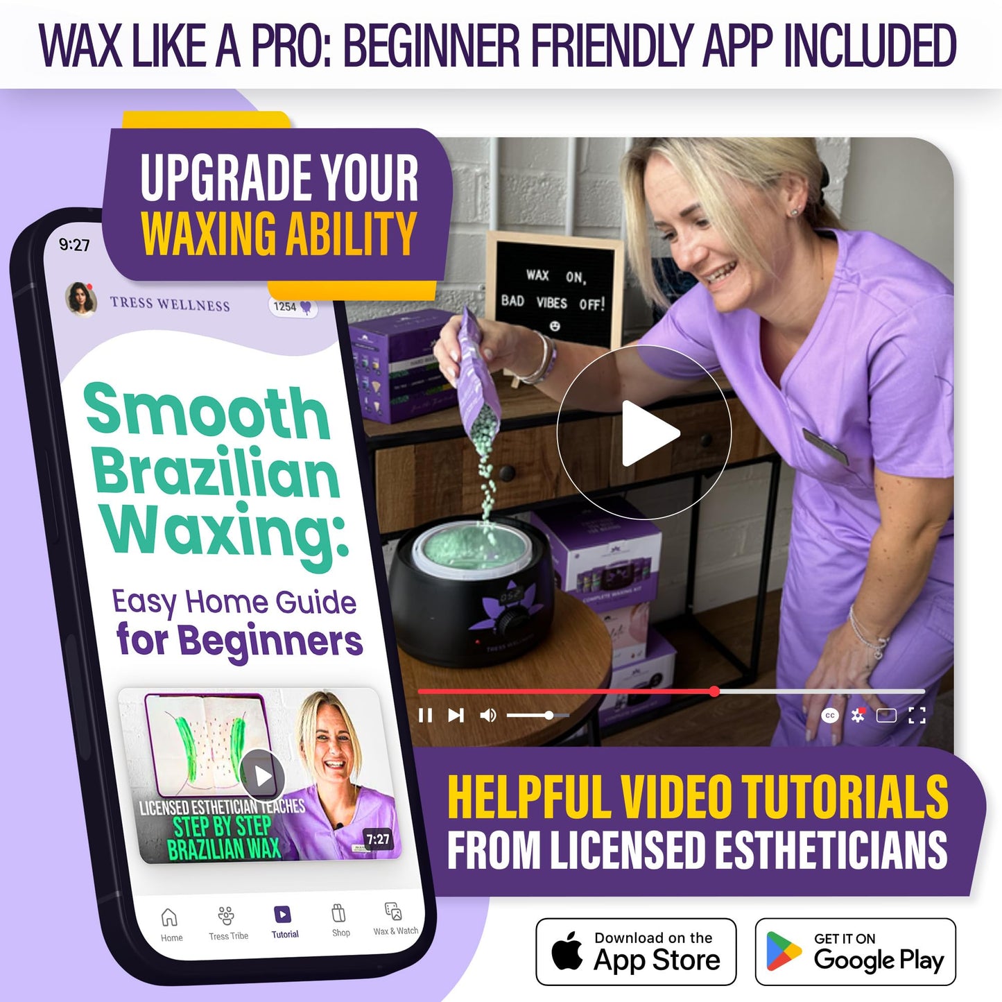 Tress Wellness Waxing Kit for Brazilian Wax - Easy to Use - FitLife - WellnessOasis