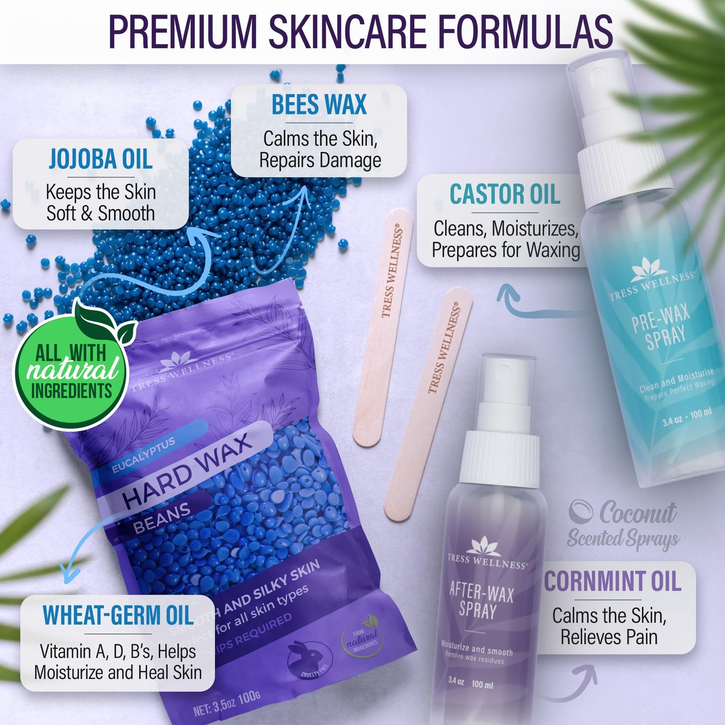 Tress Wellness Waxing Kit for Brazilian Wax - Easy to Use - FitLife - WellnessOasis