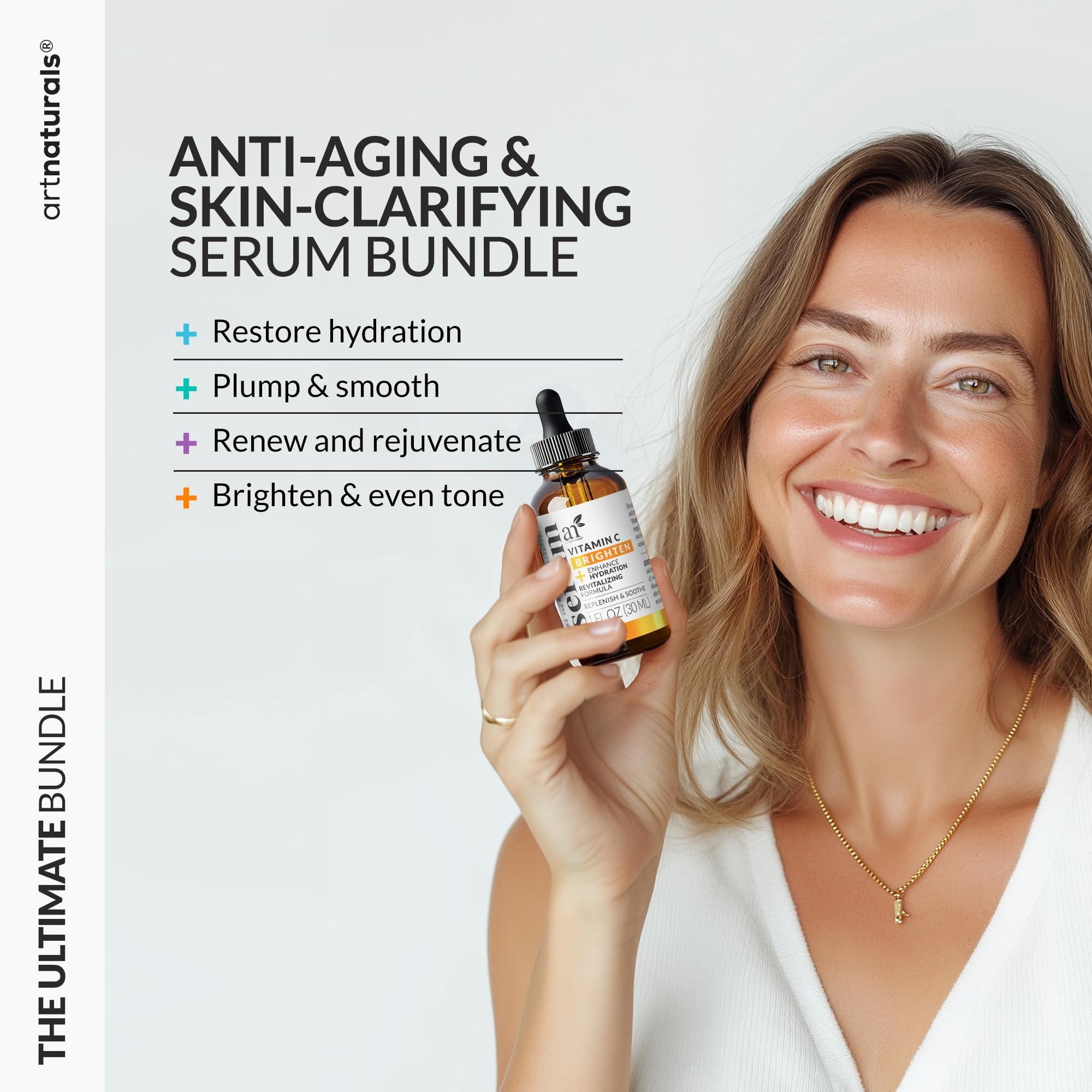 Vitamin C Serum Skin Care 4 - Piece Set: Includes Retinol, Hyaluronic Acid & Niacinamide – Anti - Aging, Skin Brightening, Hydrating, Wrinkle Reduction, Dark Spot Corrector – 3 - Month Supply – artnaturals - FitLife - WellnessOasis
