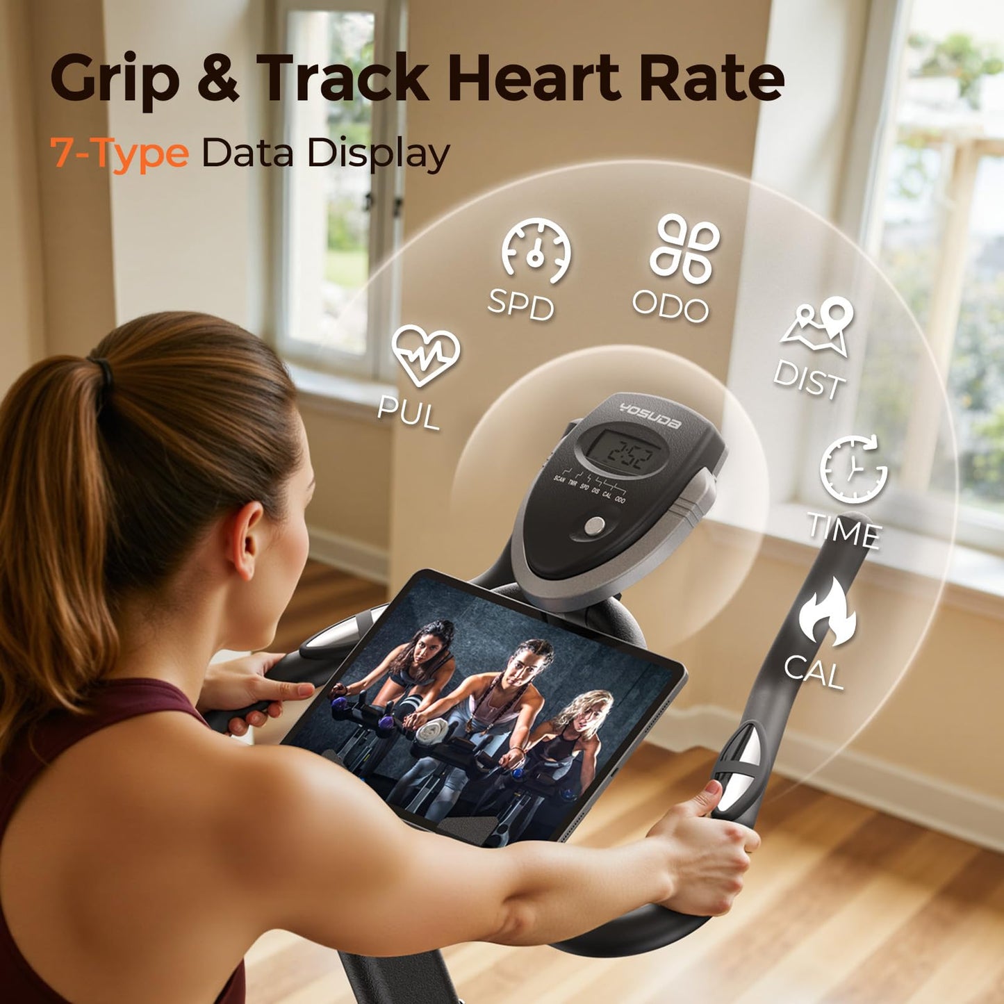 YOSUDA Exercise Bike – Brake Pad Stationary Bike for Home & App - FitLife - WellnessOasis