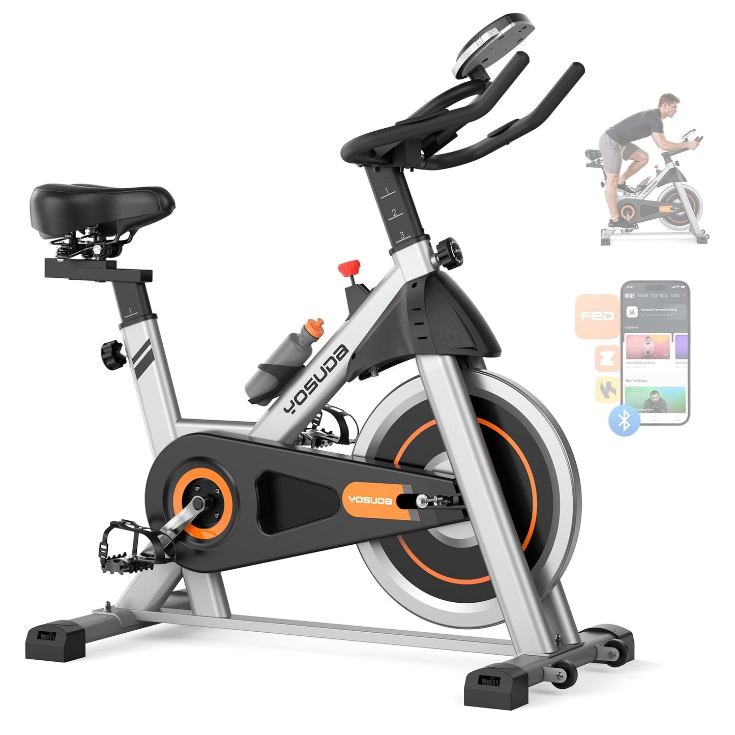 YOSUDA Exercise Bike – Brake Pad Stationary Bike for Home & App - FitLife - WellnessOasis