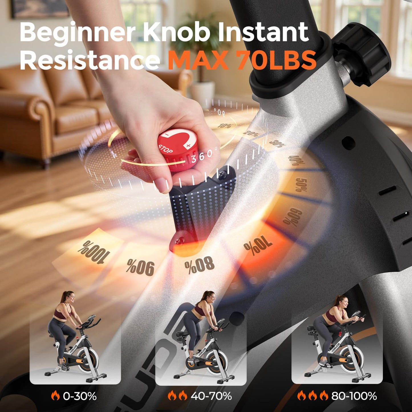 YOSUDA Exercise Bike – Brake Pad Stationary Bike for Home & App - FitLife - WellnessOasis