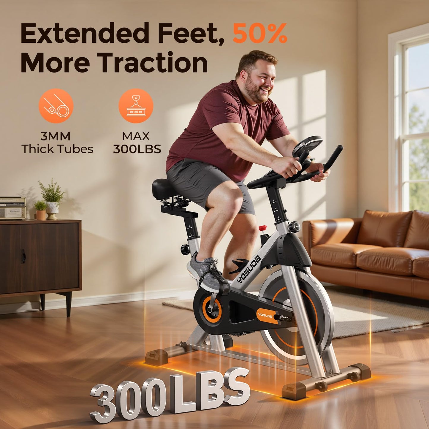 YOSUDA Exercise Bike – Brake Pad Stationary Bike for Home & App - FitLife - WellnessOasis