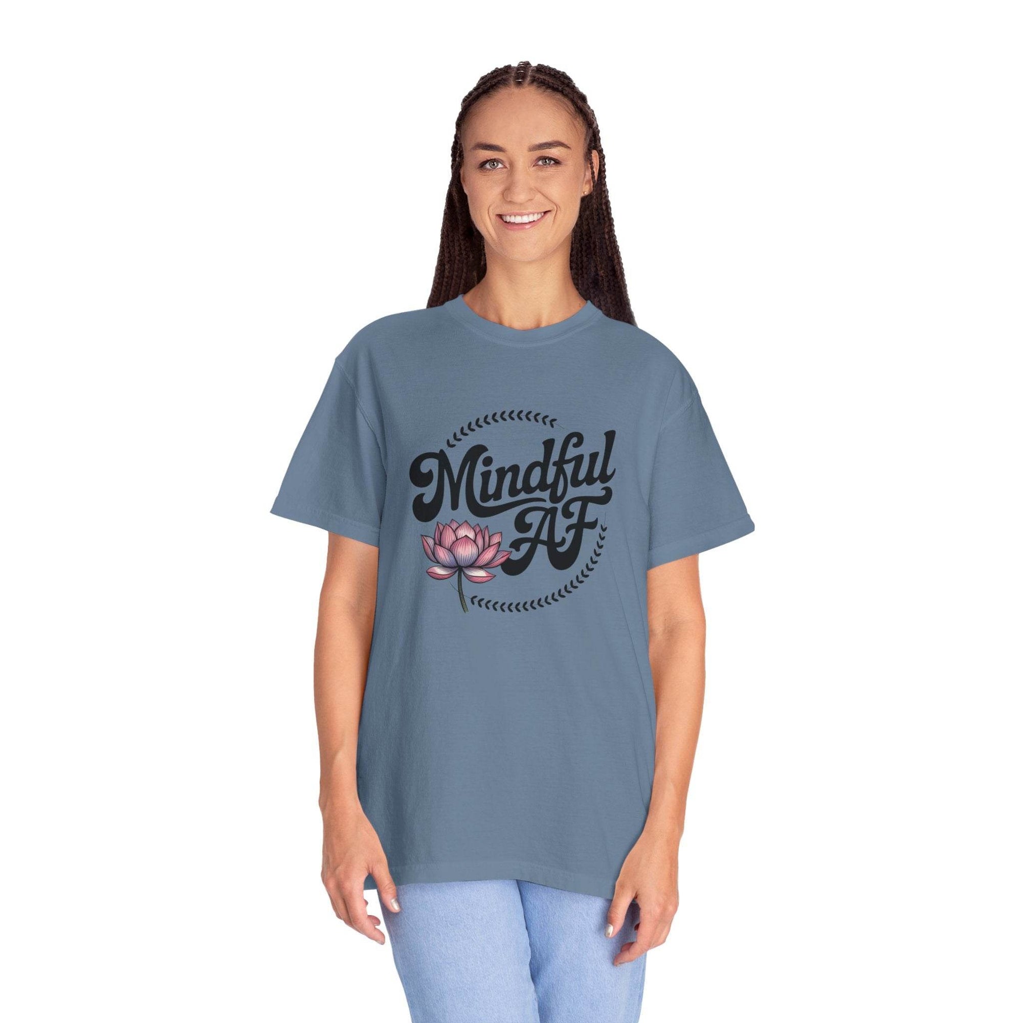 Mindful AF Lotus Unisex Garment-Dyed T-Shirt