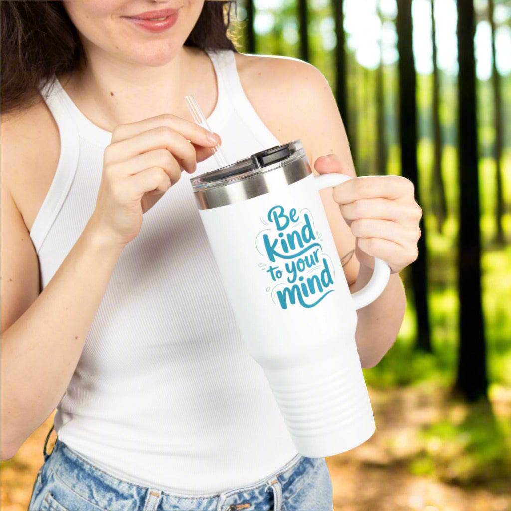 Be Kind to Your Mind Travel Mug Tumbler - FitLife - WellnessOasis