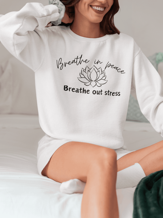 Breathe in Peace Sweatshirt - FitLife - WellnessOasis