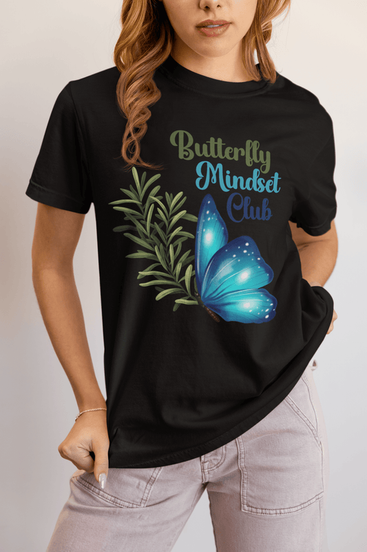 Butterfly Mindset Club T-shirt - FitLife - WellnessOasis