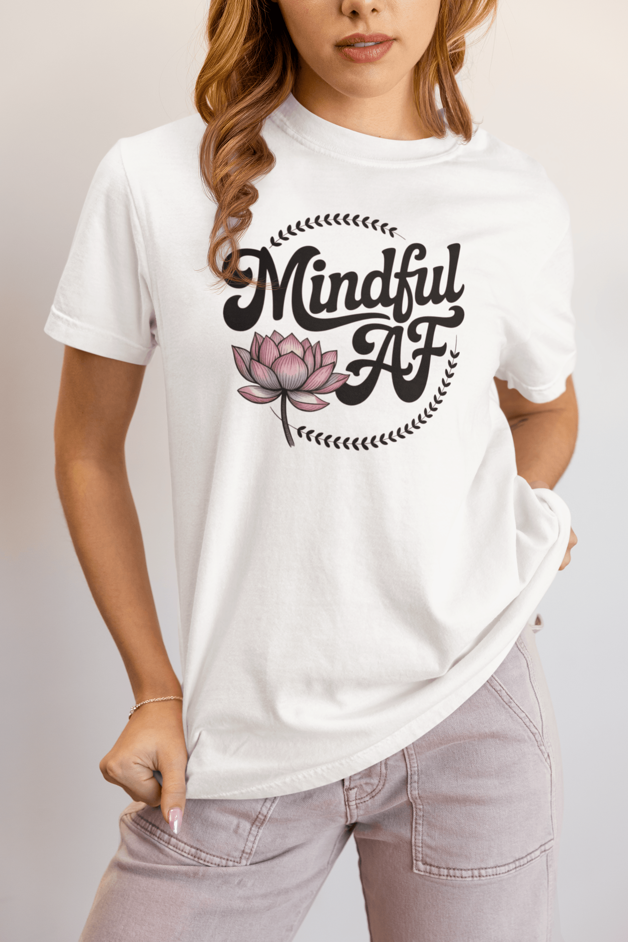 Mindful AF Lotus Unisex Garment-Dyed T-Shirt
