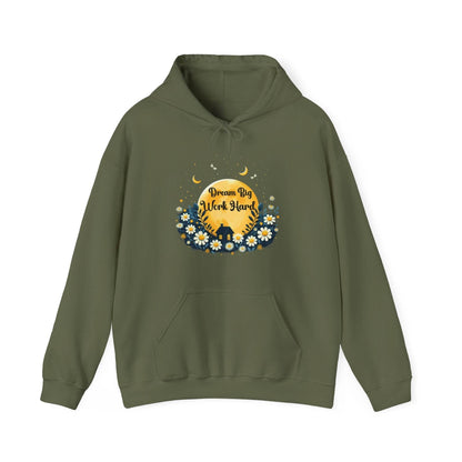 Dream Big Work Hard Hooded Sweatshirt - FitLife - WellnessOasis