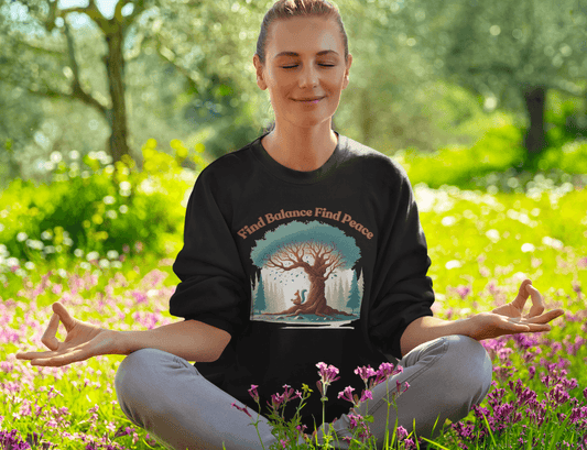 Find Balance Find Peace Sweatshirt - FitLife - WellnessOasis