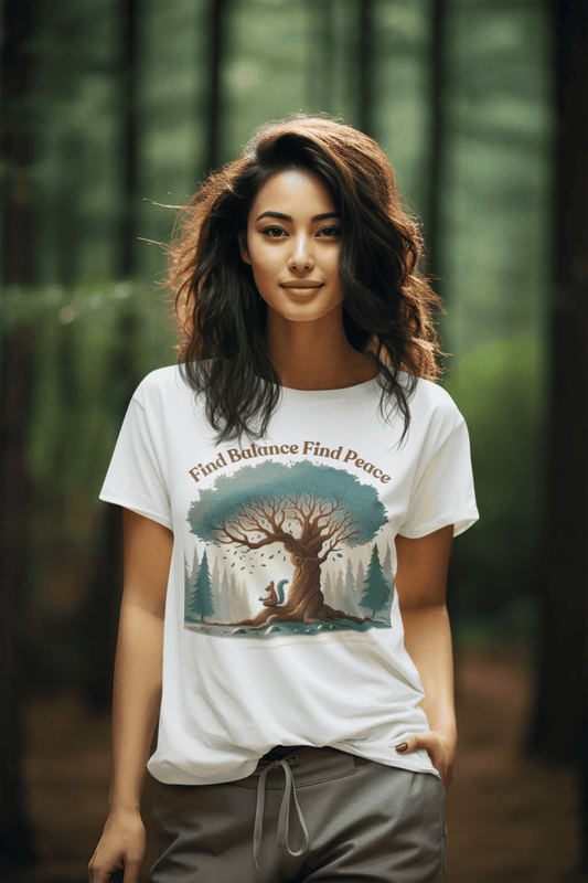 Find Balance Find Peace T-Shirt - FitLife - WellnessOasis