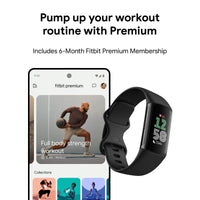 Fitbit Charge 6 Fitness Tracker with Google apps, Heart Rate on Exercise Equipment, 6 - Months Premium Membership Included, GPS, Health Tools and More, Obsidian/Black, One Size (S & L Bands Included) - FitLife - WellnessOasis