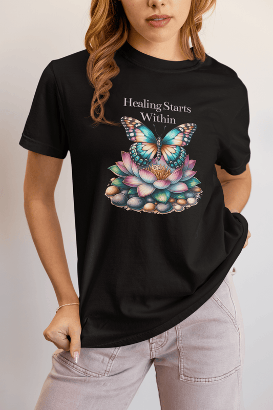 Healing Starts Within Butterfly T-shirt - FitLife - WellnessOasis