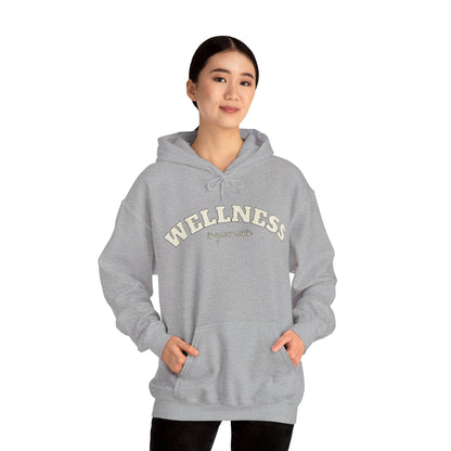 Hooded Sweatshirt with WELLNESS is your oasis - FitLife - WellnessOasis