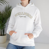 Hooded Sweatshirt with WELLNESS is your oasis - FitLife - WellnessOasis