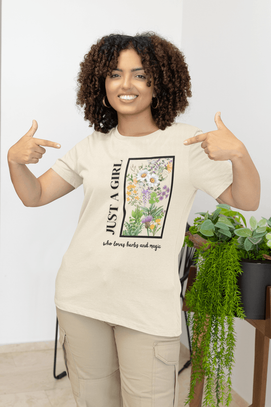 Just a Girl Herbal Graphic Tee - FitLife - WellnessOasis