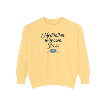 Meditation to Lessen Stress Sweatshirt - FitLife - WellnessOasis