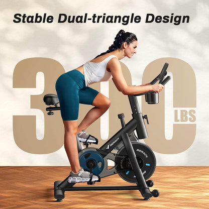 MERACH Exercise Bike, Brake Pad Stationary Bike with Exclusive App, Low Noise Indoor Cycling Bike with 300lbs Weight Capacity, Tablet Mount and Fitness Courses for Weight Loss - FitLife - WellnessOasis