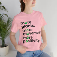 More Plants More Movement T-Shirt – Wellness & Positive Vibes Tee - FitLife - WellnessOasis