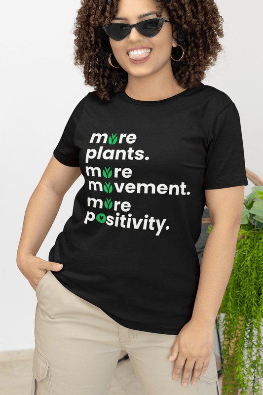 More Plants More Movement T-Shirt – Wellness & Positive Vibes Tee - FitLife - WellnessOasis