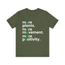 More Plants More Movement T-Shirt – Wellness & Positive Vibes Tee - FitLife - WellnessOasis