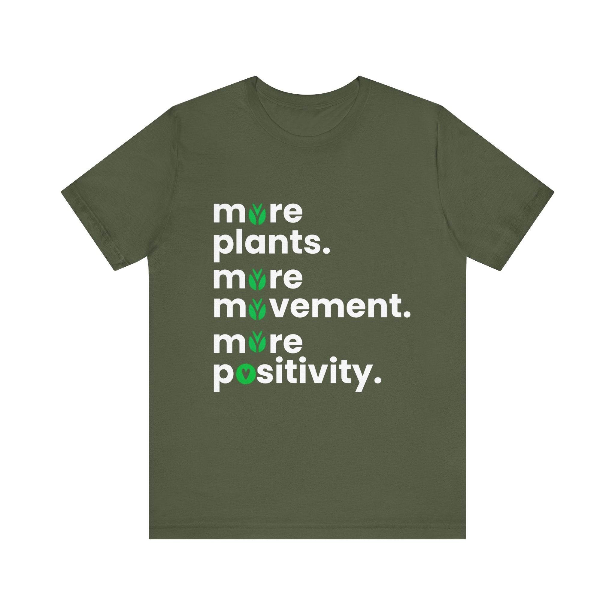 More Plants More Movement T-Shirt – Wellness & Positive Vibes Tee - FitLife - WellnessOasis