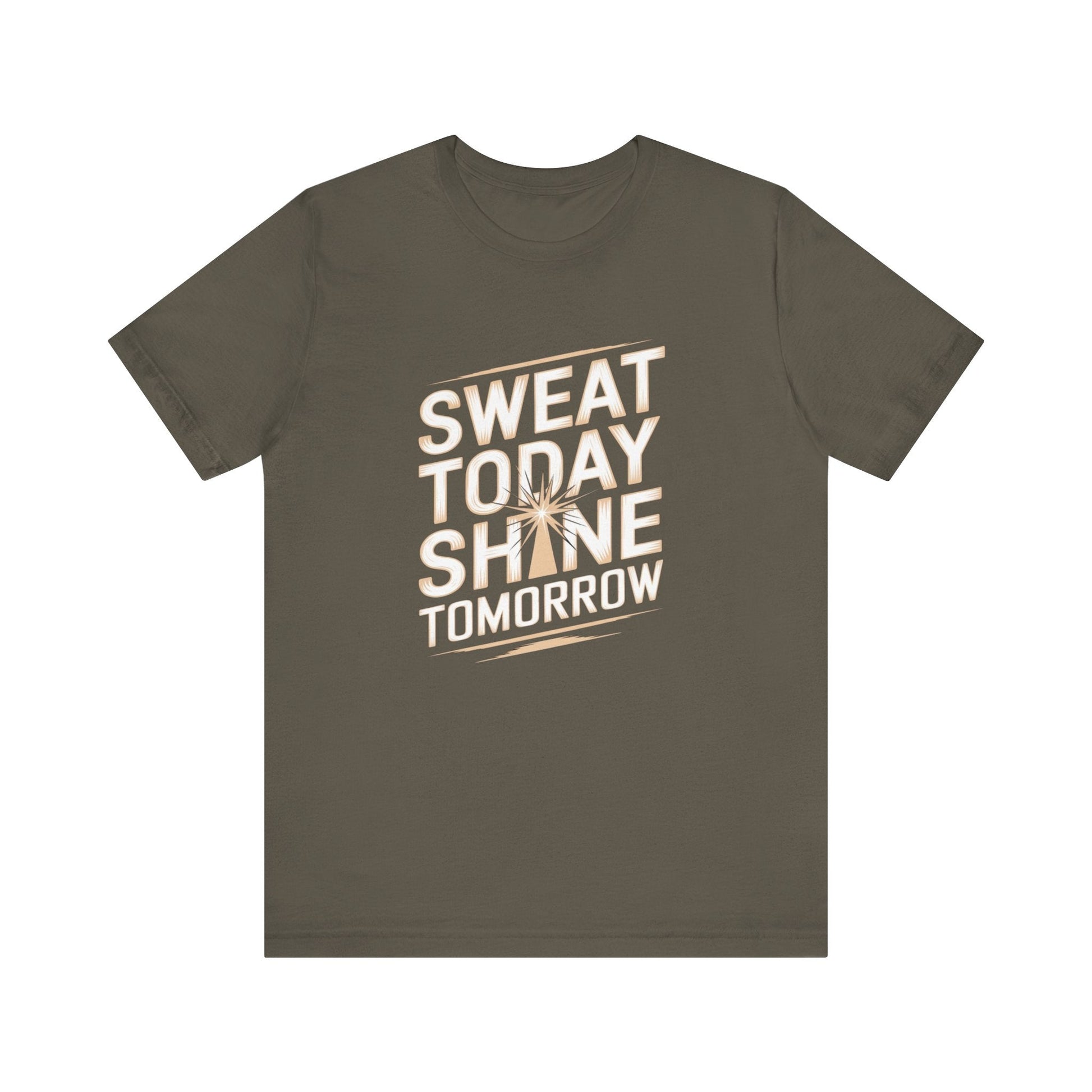 Motivational Fitness Tee - Sweat Today, Shine Tomorrow - FitLife - WellnessOasis