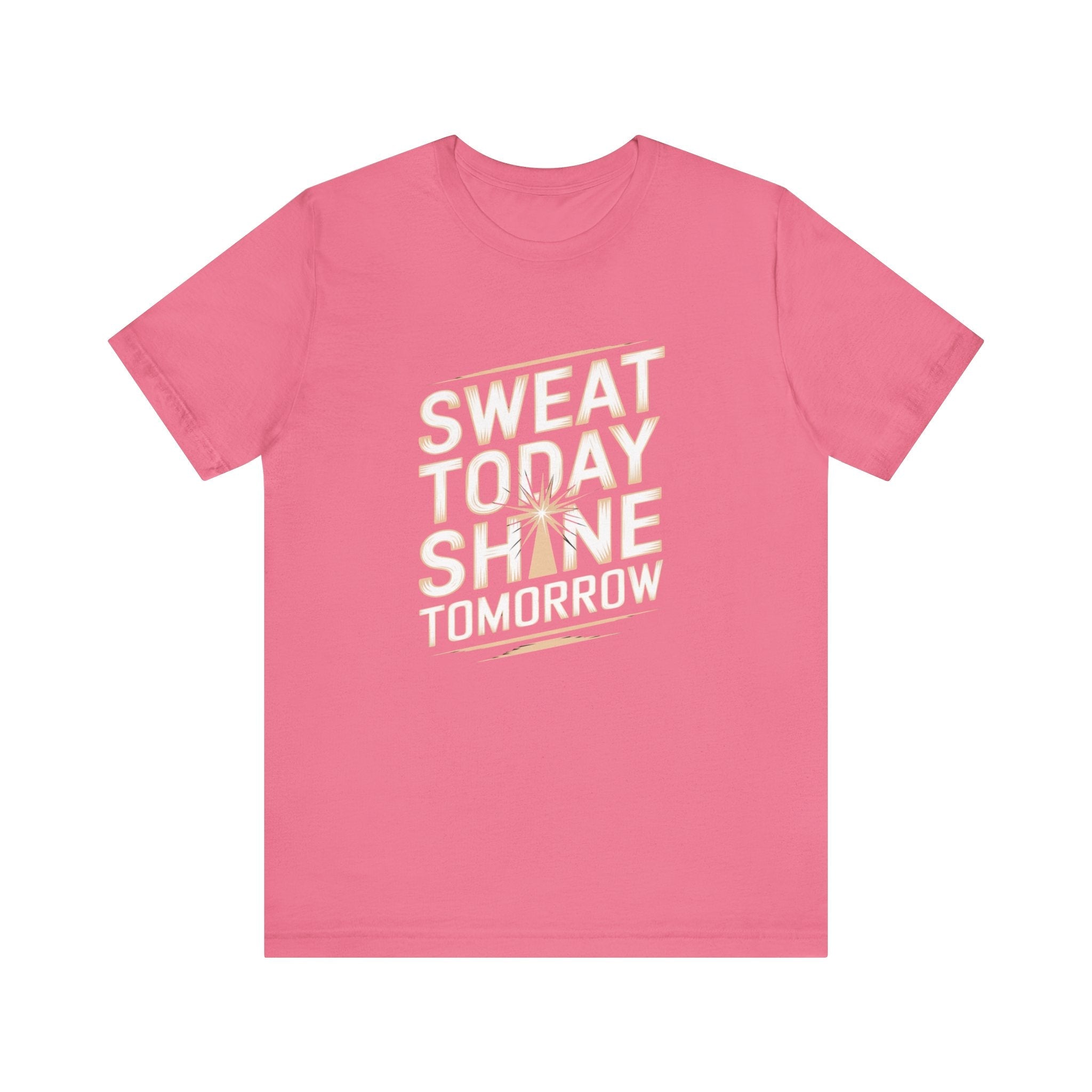 Motivational Fitness Tee - Sweat Today, Shine Tomorrow - FitLife - WellnessOasis