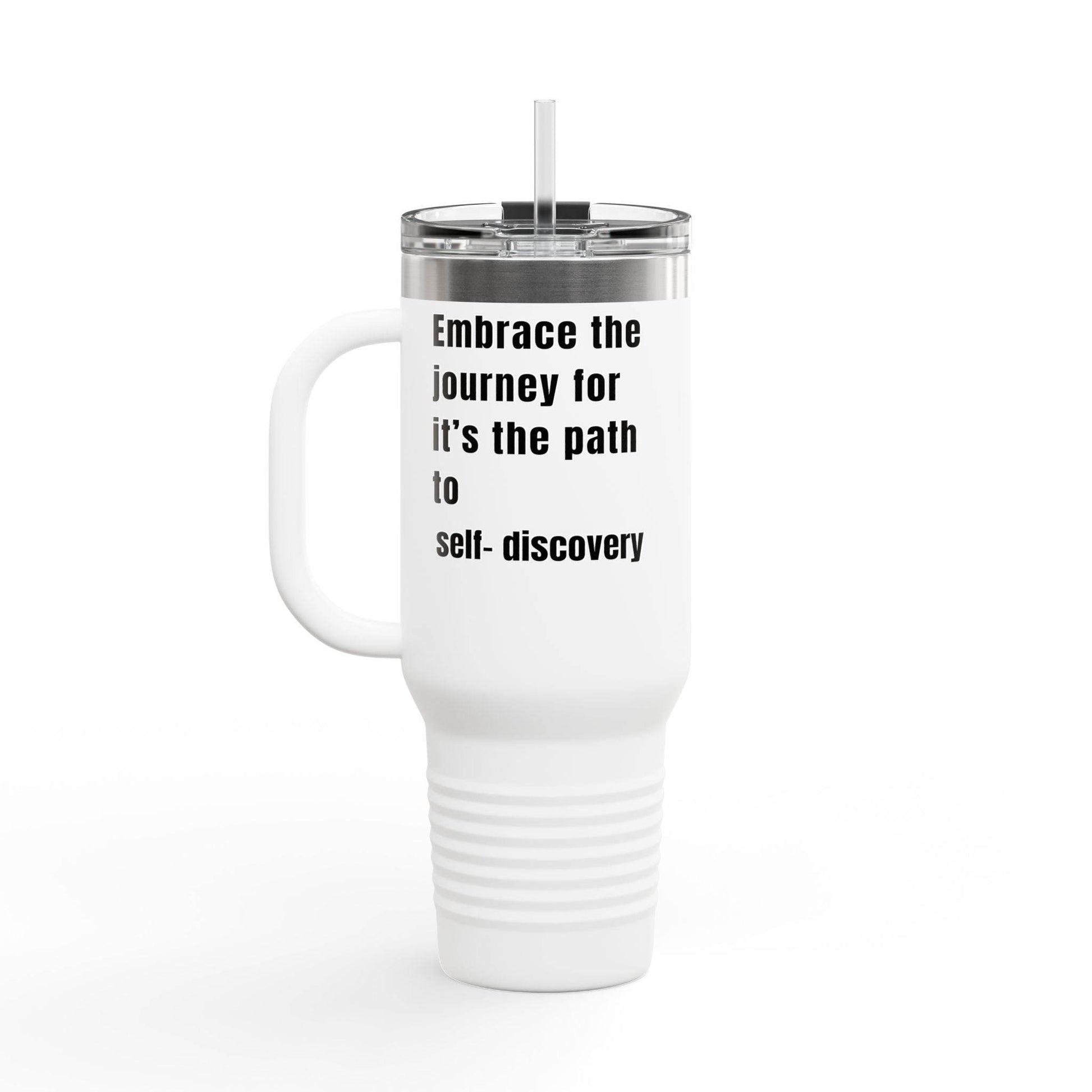 Motivational Insulated Travel Mug - 40oz Embrace the Journey - FitLife - WellnessOasis