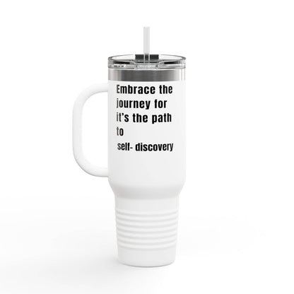 Motivational Insulated Travel Mug - 40oz Embrace the Journey - FitLife - WellnessOasis