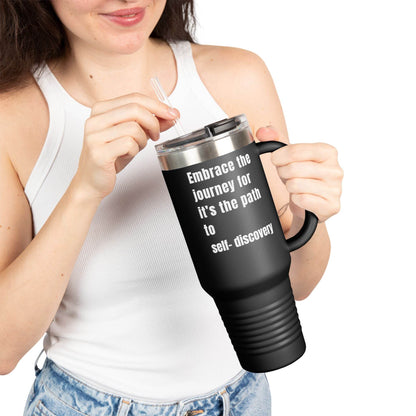 Motivational Insulated Travel Mug - 40oz Embrace the Journey - FitLife - WellnessOasis