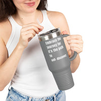 Motivational Insulated Travel Mug - 40oz Embrace the Journey - FitLife - WellnessOasis