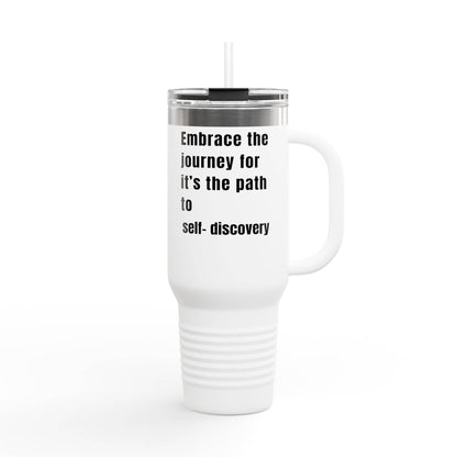 Motivational Insulated Travel Mug - 40oz Embrace the Journey - FitLife - WellnessOasis
