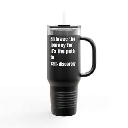Motivational Insulated Travel Mug - 40oz Embrace the Journey - FitLife - WellnessOasis