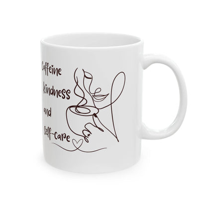 Mug Caffeine Kindness and Self - care - FitLife - WellnessOasis
