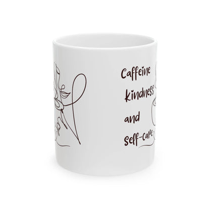 Mug Caffeine Kindness and Self - care - FitLife - WellnessOasis
