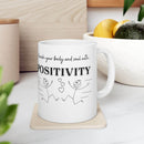 Mug - Positive Quote with Happy Drawing Elements - FitLife - WellnessOasis