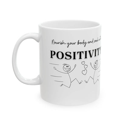 Mug - Positive Quote with Happy Drawing Elements - FitLife - WellnessOasis