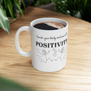 Mug - Positive Quote with Happy Drawing Elements - FitLife - WellnessOasis