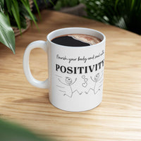 Mug - Positive Quote with Happy Drawing Elements - FitLife - WellnessOasis
