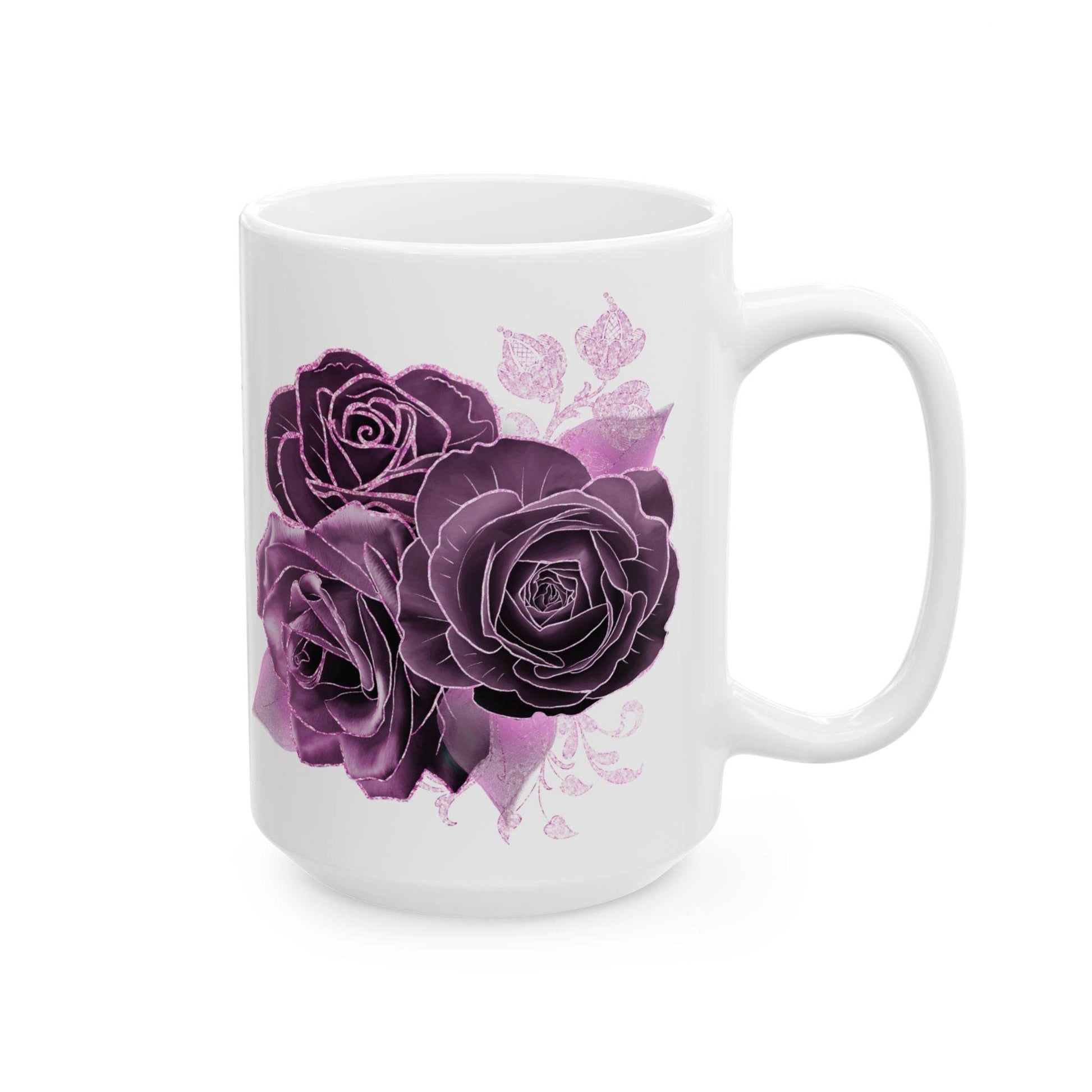 Mug with Purple Rose Design & Dream Big Sip Often - FitLife - WellnessOasis