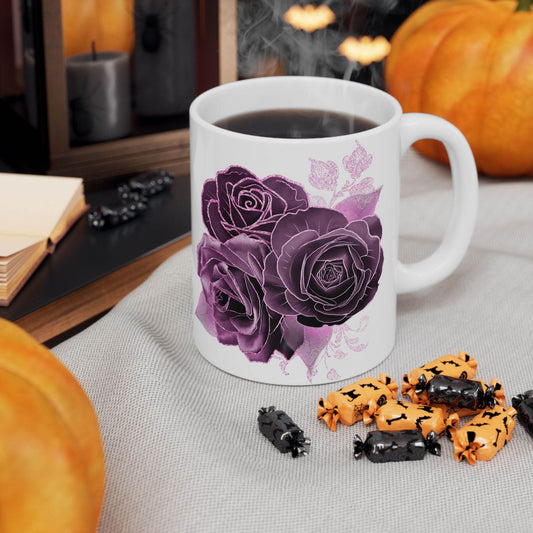 Mug with Purple Rose Design & Dream Big Sip Often - FitLife - WellnessOasis