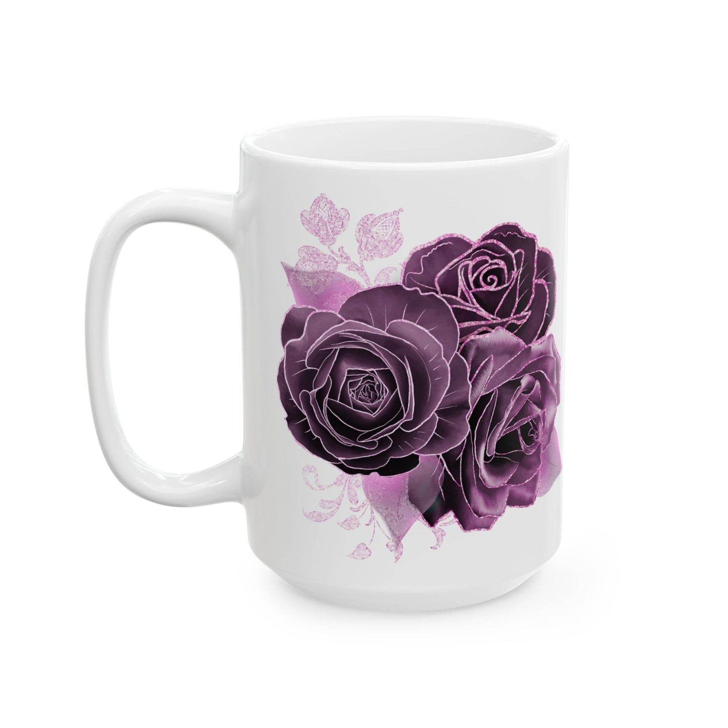 Mug with Purple Rose Design & Dream Big Sip Often - FitLife - WellnessOasis
