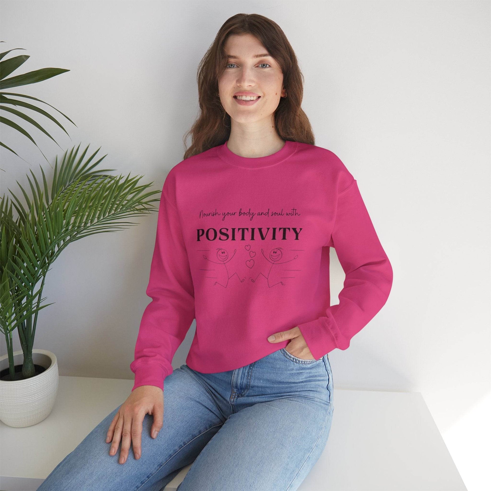Nourish Positivity Sweatshirt - FitLife - WellnessOasis