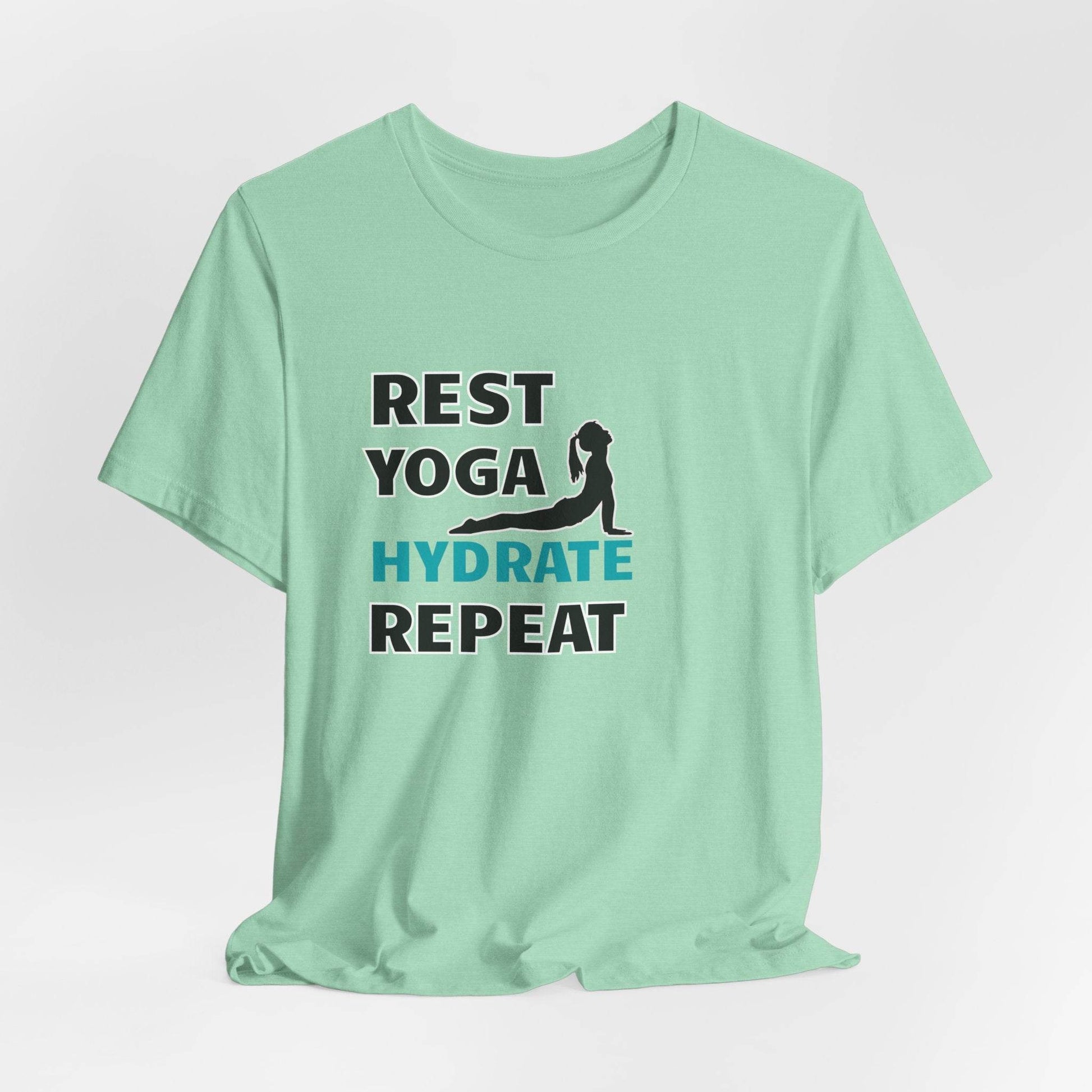 Rest, Yoga, Hydrate, Repeat T-Shirt - FitLife - WellnessOasis