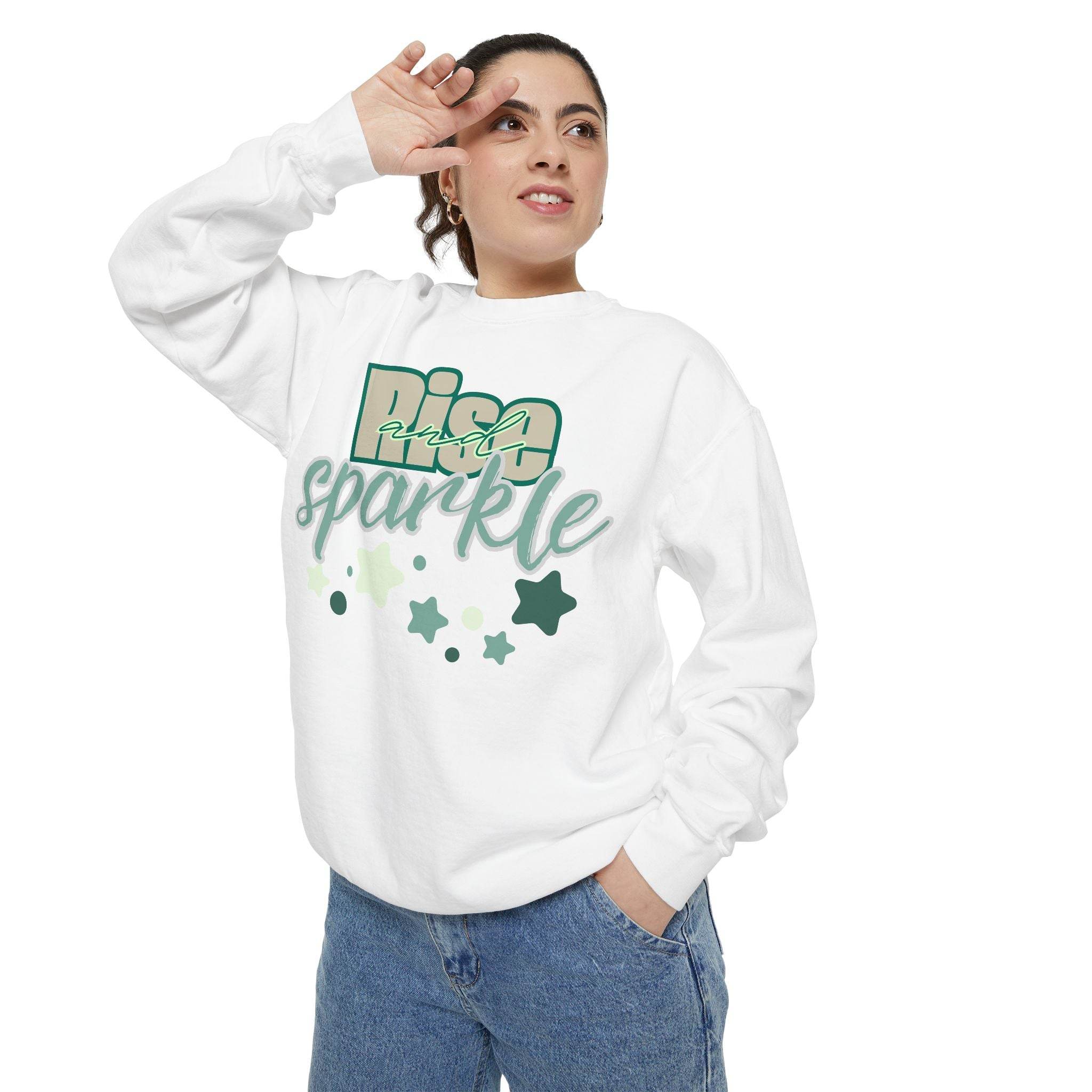 Rise and Sparkle Sweatshirt - FitLife - WellnessOasis