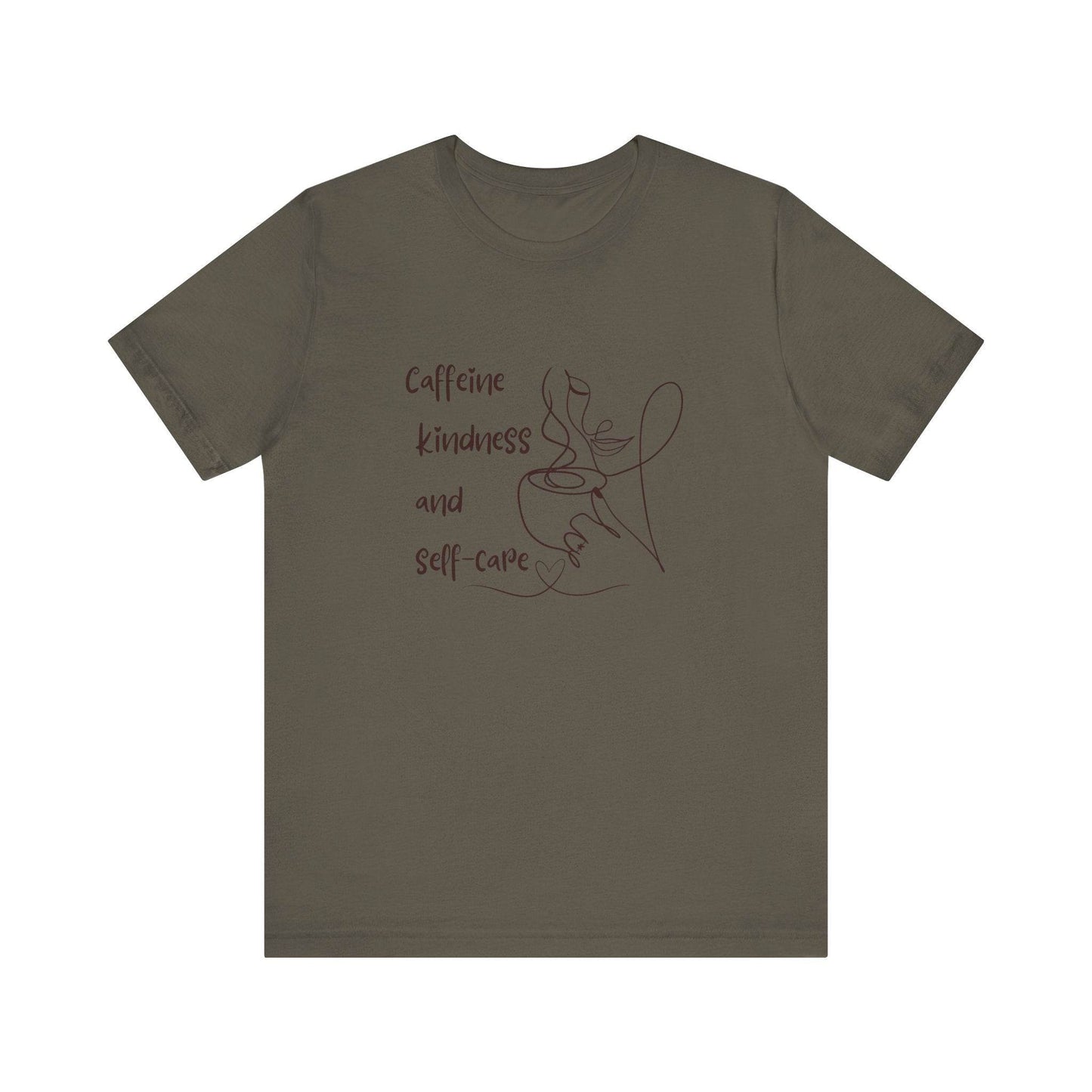 T-Shirt Caffeine kindness and self - care - FitLife - WellnessOasis