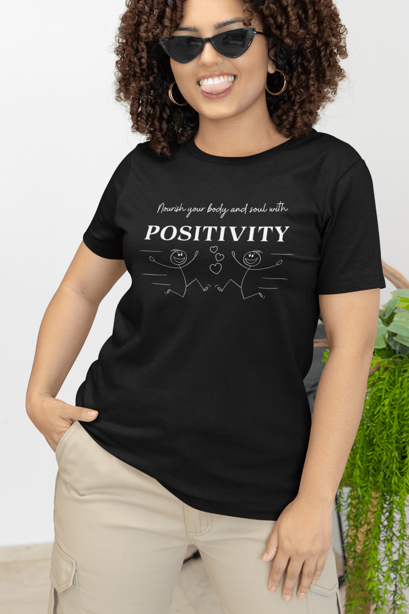 T-Shirt Nourish Your Body and Soul with Positivity - FitLife - WellnessOasis