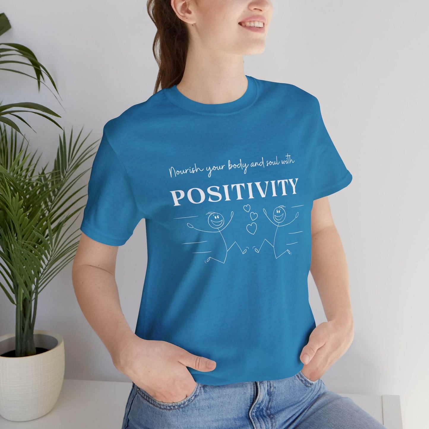 T-Shirt Nourish Your Body and Soul with Positivity - FitLife - WellnessOasis